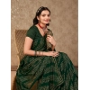 Generic Women's Zomto Bandhini Saree With Unstitched Blouse (Green, 5-6 Mtrs)