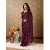 Generic Women's Zomto Bandhini Saree With Unstitched Blouse (Wine, 5-6 Mtrs)