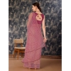 Generic Women's Linen Line Saree With Unstitched Blouse (Purple, 5-6 Mtrs)
