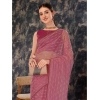 Generic Women's Linen Line Saree With Unstitched Blouse (Purple, 5-6 Mtrs)