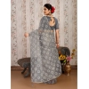 Generic Women's Linen Gola Printed Saree With Unstitched Blouse (Grey, 5-6 Mtrs)