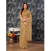 Generic Women's Linen Gola Printed Saree With Unstitched Blouse (Beige, 5-6 Mtrs)