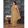 Generic Women's Linen Gola Printed Saree With Unstitched Blouse (Beige, 5-6 Mtrs)