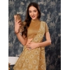 Generic Women's Linen Gola Printed Saree With Unstitched Blouse (Beige, 5-6 Mtrs)