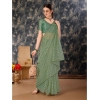 Generic Women's Linen Line Saree With Unstitched Blouse (Green, 5-6 Mtrs)