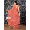 Generic Women's Linen Line Saree With Unstitched Blouse (Orange, 5-6 Mtrs)