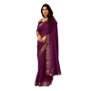 Generic Women's Vichitra Swiroshki Butta Saree With Unstitched Blouse (Wine, 5-6 Mtrs)