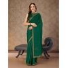 Generic Women's Vichitra Swiroshki Butta Saree With Unstitched Blouse (Green, 5-6 Mtrs)