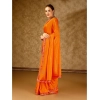 Generic Women's Vichitra Swiroshki Butta Saree With Unstitched Blouse (Yellow, 5-6 Mtrs)