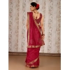 Generic Women's Vichitra Swiroshki Butta Saree With Unstitched Blouse (Maroon, 5-6 Mtrs)