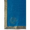 Generic Women's Vichitra Swiroshki Butta Saree With Unstitched Blouse (Blue, 5-6 Mtrs)