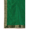 Generic Women's Vichitra Bandhini Saree With Unstitched Blouse (Green, 5-6 Mtrs)