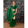 Generic Women's Vichitra Bandhini Saree With Unstitched Blouse (Green, 5-6 Mtrs)