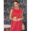 Generic Women's Vichitra Bandhini Saree With Unstitched Blouse (Pink, 5-6 Mtrs)