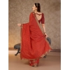 Generic Women's Vichitra Bandhini Saree With Unstitched Blouse (Maroon, 5-6 Mtrs)