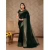 Generic Women's Chiffon Fabric Plain Saree With Unstitched Blouse (Green, 5-6 Mtrs)