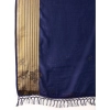 Generic Women's Chiffon Fabric Plain Saree With Unstitched Blouse (Blue, 5-6 Mtrs)