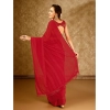 Generic Women's Chiffon Fabric Line Saree With Unstitched Blouse (Red, 5-6 Mtrs)