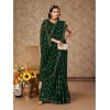 Generic Women's Zomto Laheriya Saree With Unstitched Blouse (Green, 5-6 Mtrs)