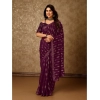 Generic Women's Zomto Laheriya Saree With Unstitched Blouse (Wine, 5-6 Mtrs)