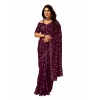 Generic Women's Zomto Laheriya Saree With Unstitched Blouse (Wine, 5-6 Mtrs)