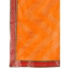 Generic Women's Zomto Zig Zag Saree With Unstitched Blouse (Yellow, 5-6 Mtrs)