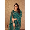 Generic Women's Zomto Zig Zag Saree With Unstitched Blouse (Teal Blue, 5-6 Mtrs)