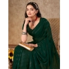 Generic Women's Chiffon Fabric Line Saree With Unstitched Blouse (Green, 5-6 Mtrs)