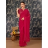 Generic Women's Chiffon Fabric Line Saree With Unstitched Blouse (Pink, 5-6 Mtrs)