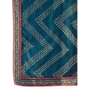 Generic Women's Zomto Zig Zag Saree With Unstitched Blouse (Blue, 5-6 Mtrs)
