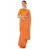 Generic Women's Zomto Printed Saree With Unstitched Blouse (Light Orange, 5-6 Mtrs)
