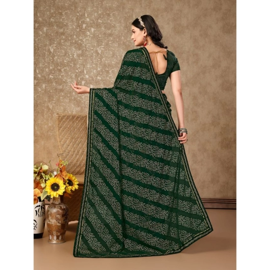 Generic Women's Zomto Bandhini Saree With Unstitched Blouse (Green, 5-6 Mtrs) Generic Women's Zomto Bandhini Saree With Unstitched Blouse (Green, 5-6 Mtrs)
