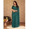 Generic Women's Zomto Bandhini Saree With Unstitched Blouse (Teal Blue, 5-6 Mtrs)