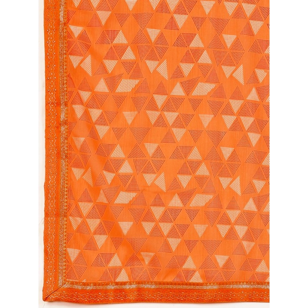 Generic Women's Zomto Printed Saree With Unstitched Blouse (Dark Orange, 5-6 Mtrs) Generic Women's Zomto Printed Saree With Unstitched Blouse (Dark Orange, 5-6 Mtrs)
