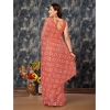 Generic Women's Linen Gola Printed Saree With Unstitched Blouse (Orange, 5-6 Mtrs)