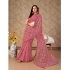 Generic Women's Linen Gola Printed Saree With Unstitched Blouse (Light Pink, 5-6 Mtrs)