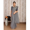 Generic Women's Linen Line Saree With Unstitched Blouse (Grey, 5-6 Mtrs)
