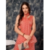 Generic Women's Linen Line Saree With Unstitched Blouse (Orange, 5-6 Mtrs)