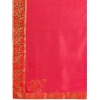 Generic Women's Vichitra Swiroshki Butta Saree With Unstitched Blouse (Pink, 5-6 Mtrs)