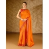 Generic Women's Vichitra Swiroshki Butta Saree With Unstitched Blouse (Yellow, 5-6 Mtrs)