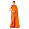 Generic Women's Vichitra Swiroshki Butta Saree With Unstitched Blouse (Yellow, 5-6 Mtrs)