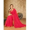 Generic Women's Vichitra Swiroshki Butta Saree With Unstitched Blouse (Pink, 5-6 Mtrs)
