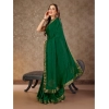 Generic Women's Vichitra Swiroshki Butta Saree With Unstitched Blouse (Green, 5-6 Mtrs)