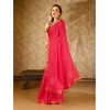 Generic Women's Vichitra Swiroshki Butta Saree With Unstitched Blouse (Pink, 5-6 Mtrs)
