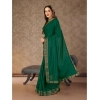 Generic Women's Vichitra Swiroshki Butta Saree With Unstitched Blouse (Green, 5-6 Mtrs)