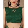 Generic Women's Vichitra Swiroshki Butta Saree With Unstitched Blouse (Green, 5-6 Mtrs)
