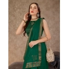 Generic Women's Vichitra Swiroshki Butta Saree With Unstitched Blouse (Green, 5-6 Mtrs)