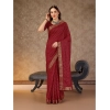 Generic Women's Vichitra Bandhini Saree With Unstitched Blouse (Maroon, 5-6 Mtrs)
