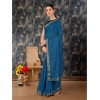 Generic Women's Vichitra Bandhini Saree With Unstitched Blouse (Blue, 5-6 Mtrs)