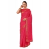Generic Women's Vichitra Bandhini Saree With Unstitched Blouse (Pink, 5-6 Mtrs)